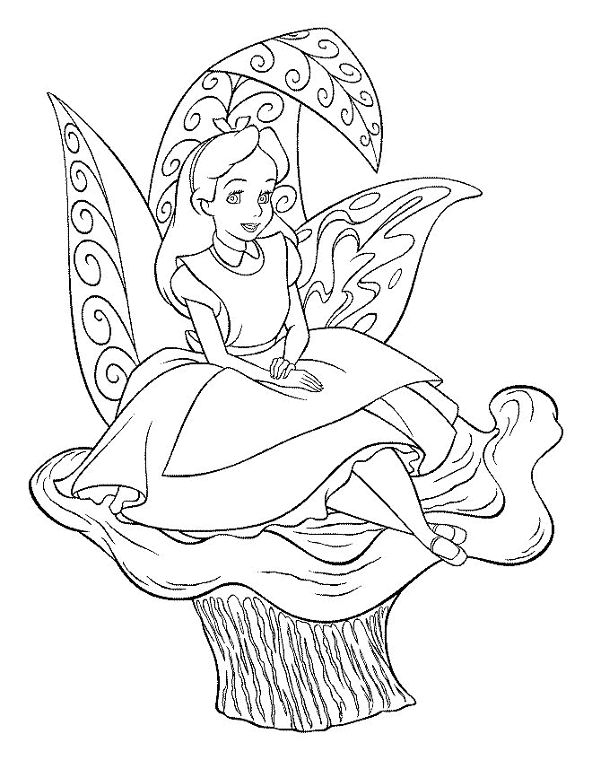 Plansa de colorat cu Alice in Tara minunilor 3 17